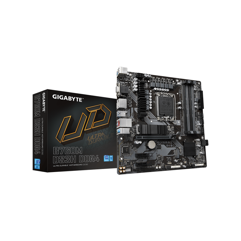 Gigabyte B760M DS3H 4DDR4 2XM.2 Motherboard (DB15, HDMI, 2XDP)