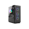 Frontier Uriel UR16A Black ATX Ccase w/ Mesh Front, Tempred Glass Side Panel, 4 ARGB Fans w/ Controller, USB-C