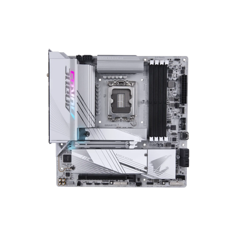 Gigabyte B760M Aorus Elite X AX LGA 1700 DDR5 Gaming Motherboard White