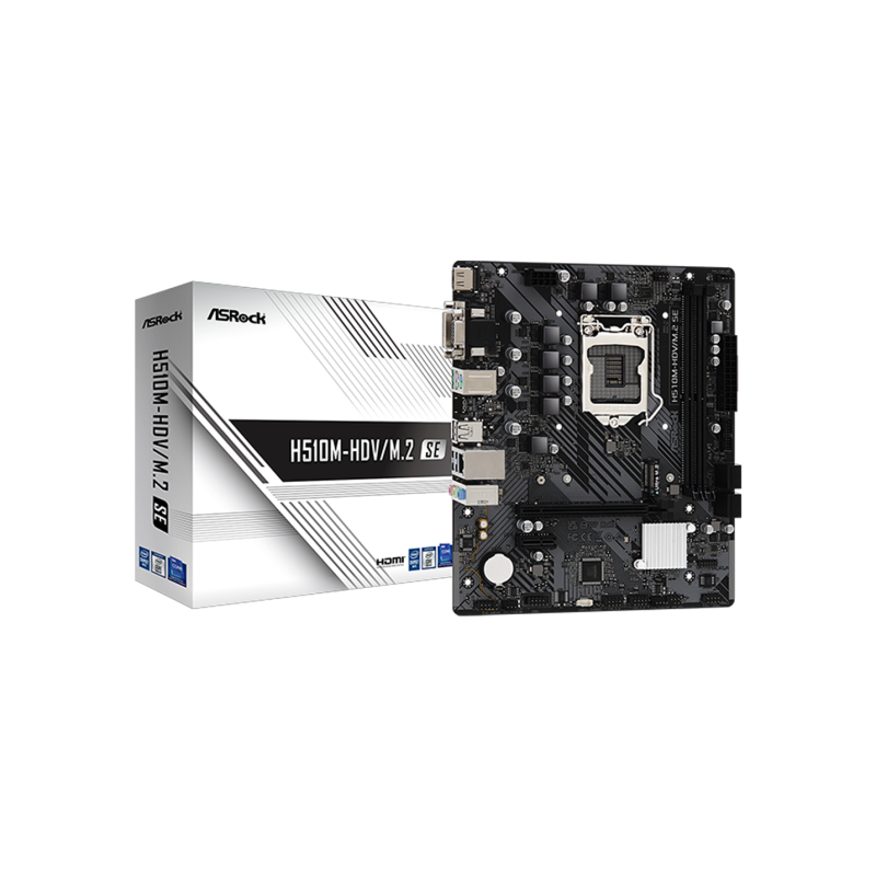 ASRock H510M-HDV M.2 SE 2DDR4 M. Motherboard HDMI DVI D Sub